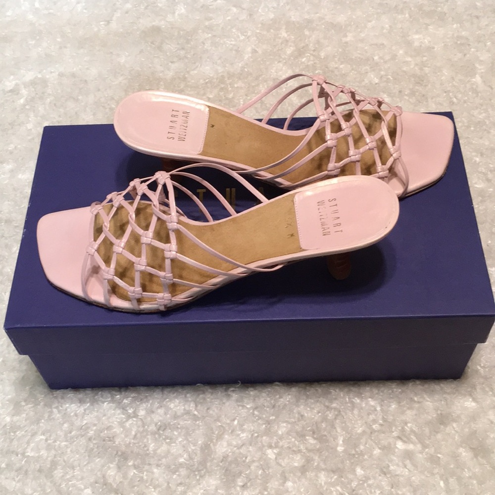 Stuart Weitzman Sandal Heels Soft Pink Loveknots